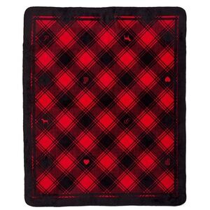 PINK Victoria's Secret Red and Black Plaid Throw Blanket